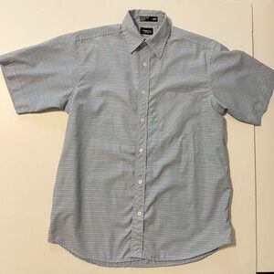 Haggar Men's Size Medium Blue Short Sleeve Shirt